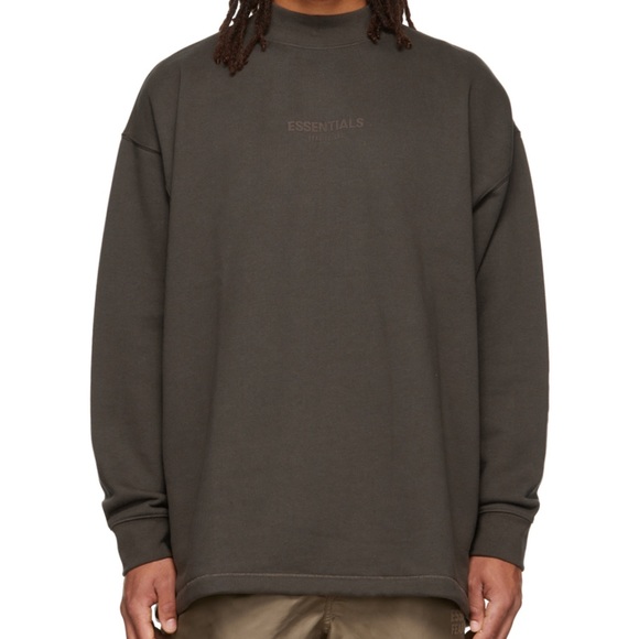 NWT Fear of God Essentials Crewneck Sweatshirt 'Off Black' - Picture 1 of 3